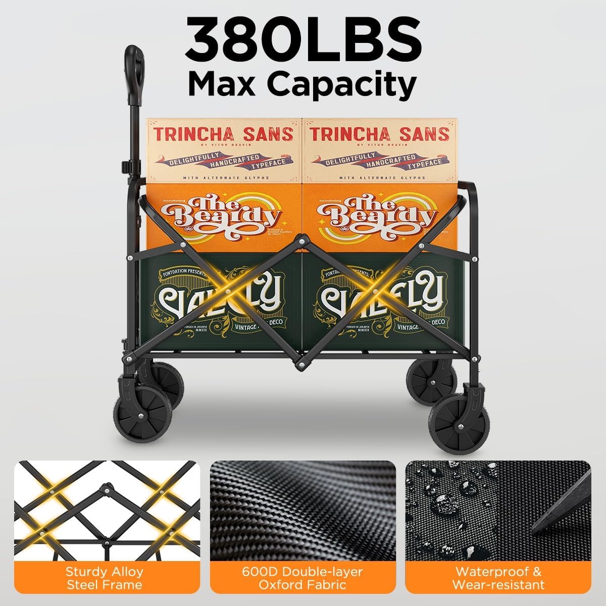 380LBS All Terrain Heavy Duty  - đánh giá và giá Sports Equipment Trolley
