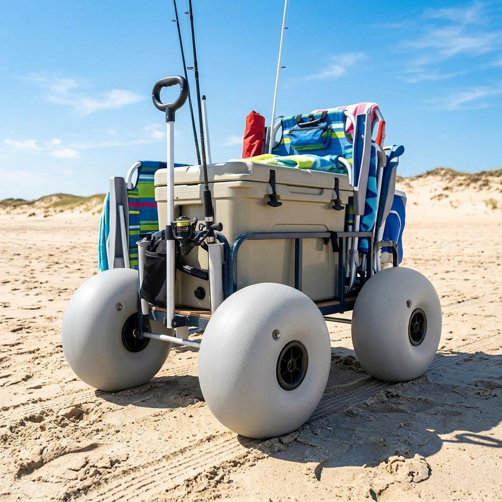 Beach Cart Sand Wheels 16 Inch - đánh giá và giá Sports Equipment Trolley